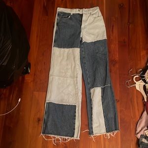 patchwork baggy pacsun jeans
